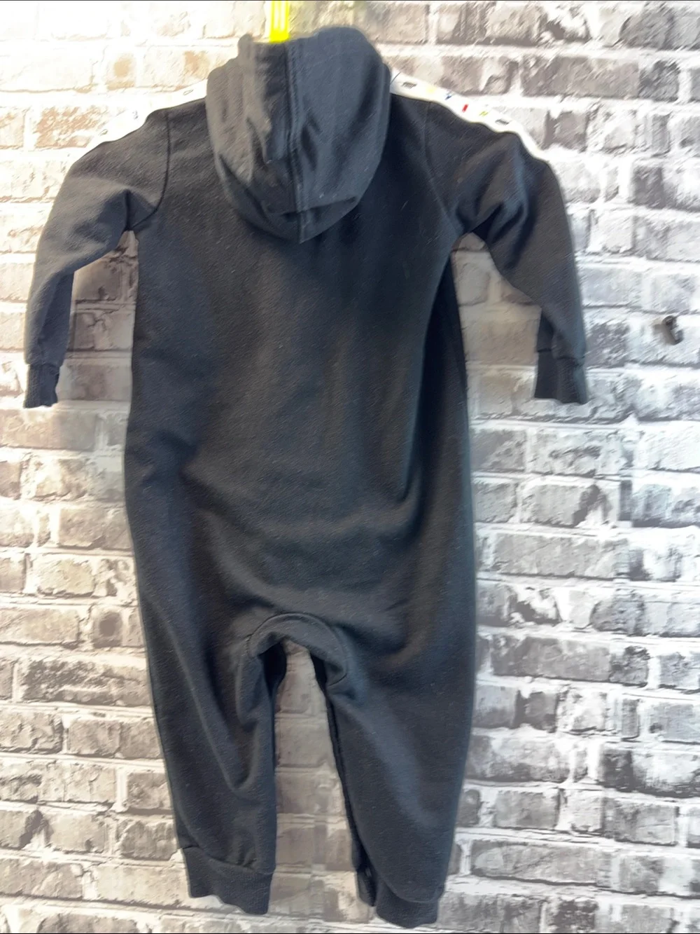 Nike Black Hooded Baby One-Piece Footie with‎ White Logo